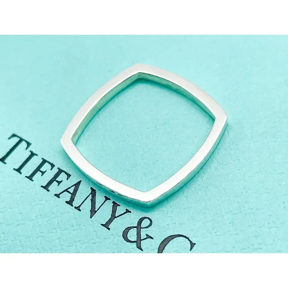 Tiffany & Co. Frank Gehry Torque Square Narrow Ring Sterling Silver Size 4